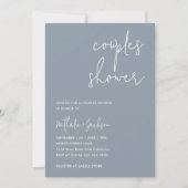 Invitation Script moderne Dusty Blue Couple Fête des mariées (Devant)