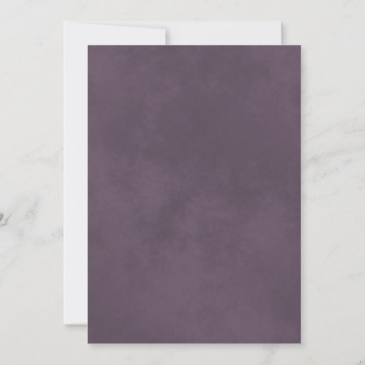 Invitation Script moderne Dusty Purple Feuille Mariage (Dos)
