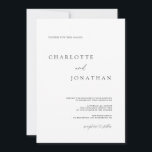Invitation Script moderne élégant noir et blanc Mariage Invi<br><div class="desc">Script moderne élégant Faire-part de mariage noir et blanc</div>