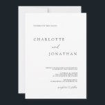 Invitation Script moderne élégant noir et blanc Mariage Invi<br><div class="desc">Script moderne élégant Faire-part de mariage noir et blanc</div>