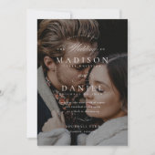 Invitation Script moderne élégant QR Code Mariage photo (Devant)