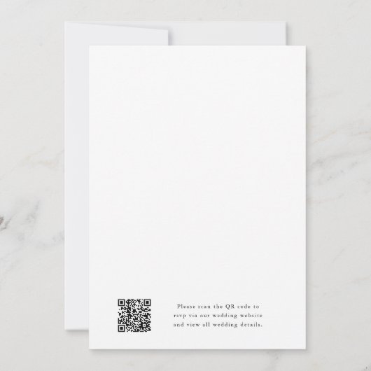 Invitation Script moderne élégant QR Code Mariage photo (Dos)
