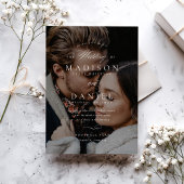 Invitation Script moderne élégant QR Code Mariage photo