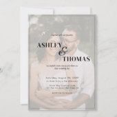 Invitation Script moderne élégant QR Code photo RSVP mariage (Devant)