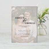 Invitation Script moderne élégant QR Code photo RSVP mariage (Debout devant)