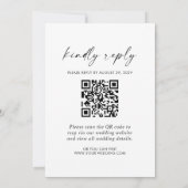 Invitation Script moderne élégant QR Code photo RSVP mariage (Dos)