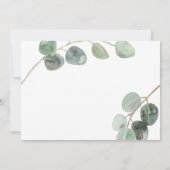 Invitation Script moderne élégante photo vintage eucalyptus (Dos)