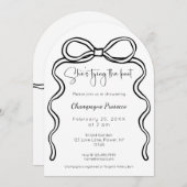 Invitation Script moderne Elle noue la Fête des mariées de no (Devant / Derrière)