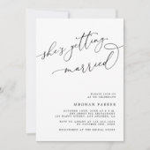 Invitation Script moderne Elle se marie Fête des mariées (Devant)