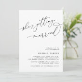 Invitation Script moderne Elle se marie Fête des mariées (Debout devant)