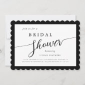 Invitation Script moderne encadré noir & blanc Fête des marié (Devant)