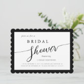 Invitation Script moderne encadré noir & blanc Fête des marié (Debout devant)