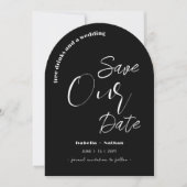 Invitation Script Moderne Enregistrer La Date Mariage De Bois (Devant)