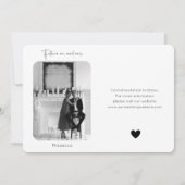 Invitation Script Moderne Enregistrer La Photo Date (Dos)