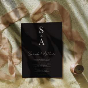 Invitation Script moderne et élégant et Mariage de monogramme