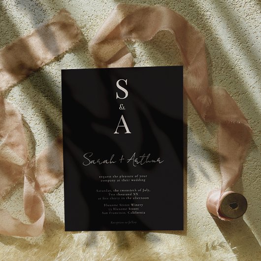 Invitation Script moderne et élégant et Mariage de monogramme