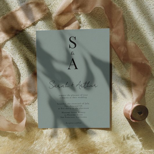 Invitation Script moderne et élégant et Mariage de monogramme