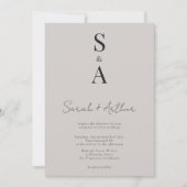 Invitation Script moderne et élégant et Mariage de monogramme (Devant)