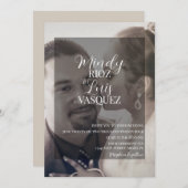 Invitation Script moderne Faux Velum Mariage photo transparen (Devant / Derrière)