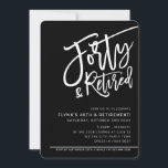 Invitation SCRIPT MODERNE Fête de 40e anniversaire retraité n<br><div class="desc">par kat massard >>> https://linktr.ee/simplysweetpaperie <<< Un design d'invitation à la mode, écrit à la main pour vos 40E ANNIVERSAIRE & Retraite ! - J'ai la plupart des âges disponibles en magasin CONSEIL :: 1. Pour modifier/déplacer des graphiques et des polices et ajouter du texte - cliquez sur le bouton...</div>
