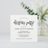 Invitation Script moderne | Fête de Noël noire et blanche (Debout devant)