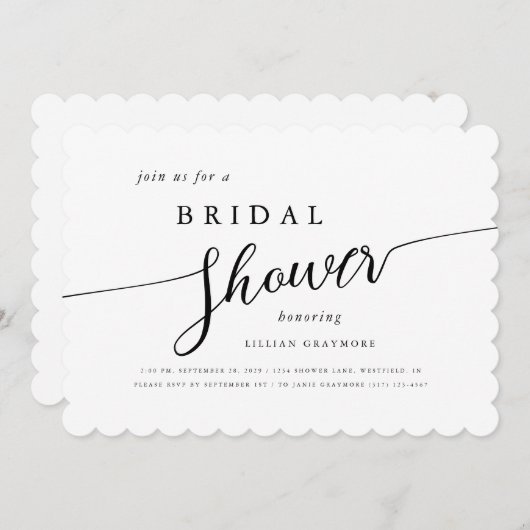 Invitation Script moderne Fête des mariées à saint Jacques no (Devant / Derrière)