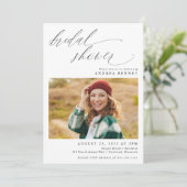 Invitation Script moderne Fête des mariées photo romantique (Debout devant)