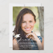 Invitation Script moderne Graduate 5 photo couleur personnali (Devant)