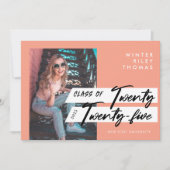 Invitation Script moderne Gradué Vingt-quatre photo (Devant)