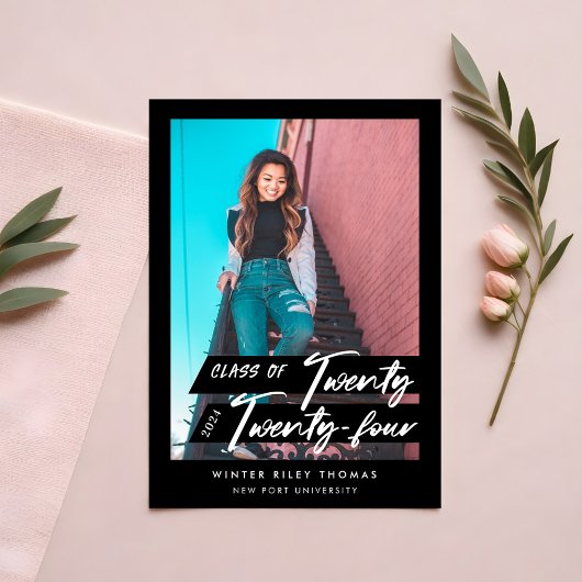 Invitation Script moderne Gradué Vingt-quatre photo