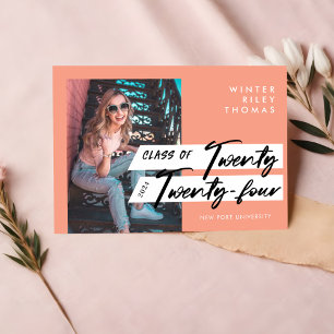 Invitation Script moderne Gradué Vingt-quatre photo