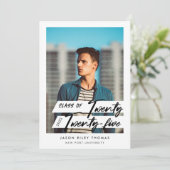 Invitation Script moderne Gradué Vingt-quatre photo (Debout devant)