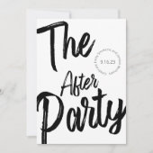 Invitation Script moderne Gras Noir Blanc Après Mariage de fê (Devant)