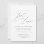 Invitation Script Moderne, Gris, Réception Mariage Elopement (Devant)
