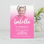 Invitation Script moderne Hot rose Photo 5Anniversaire fête (Debout devant)