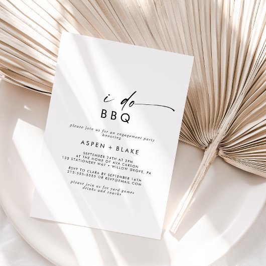 Invitation Script moderne I Do BBQ Engagement Party Invitatio
