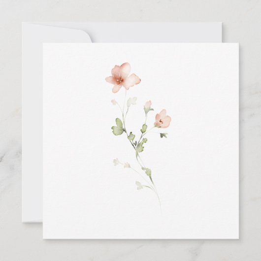 Invitation Script moderne Jardin Floral Dîner nuptial (Dos)