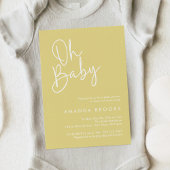 Invitation Script moderne Jaune Oh Baby Baby shower simple