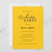 Invitation Script moderne Jaune Photo Party Graduation (Dos)