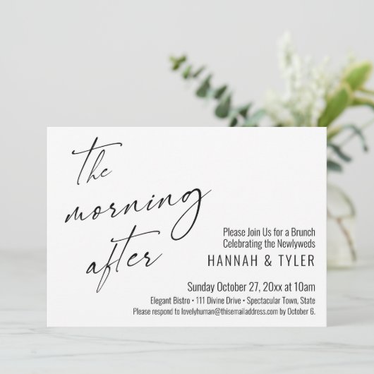 Invitation Script Moderne Le Matin Après Brunch Mariage (Debout devant)