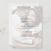 Invitation Script moderne | Mariage avant et arrière photo dé (Devant)