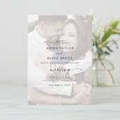 Invitation Script moderne | Mariage avant et arrière photo dé (Debout devant)