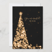 Invitation Script moderne Mariage de Noël Arbre d'or Festif (Dos)