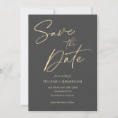 Invitation Script Moderne Mariage Élégant Enregistrer La Date (Devant)
