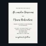 Invitation Script moderne | Mariage minimaliste noir et blanc<br><div class="desc">Cette faire-part de mariage simple et élégante présente une typographie de script noir moderne sur un arrière - plan blanc propre,  pour un look minimaliste qui fait toujours une déclaration.</div>
