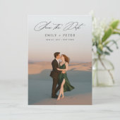 Invitation Script moderne mariage photo Enregistrer la date (Debout devant)