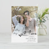 Invitation Script moderne mariage photo Enregistrer la date (Debout devant)