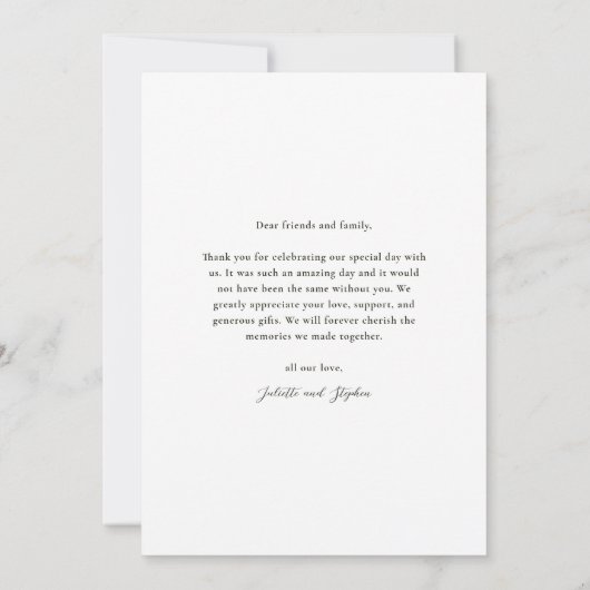 Invitation Script moderne Mariage photo simple Merci (Dos)