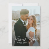 Invitation Script moderne Mariage photo simple Merci (Devant)