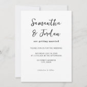 Invitation Script moderne Mariage simple (Devant)